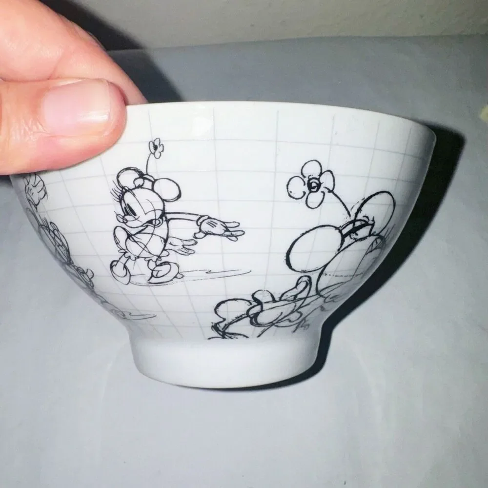 Disney Mickey Minnie Mouse Sketchbook Bowls Set 2 Ceramic Soup Cereal Salad